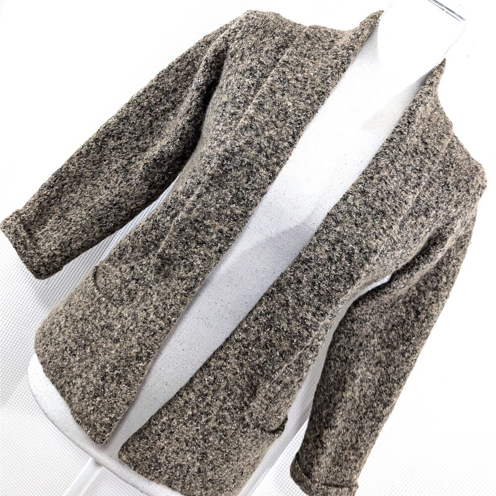 MARV! ITALIAN MADE BOILED WOOL BLEND, MARLED GRAY W/LAPELS SWEATER! SZ S
